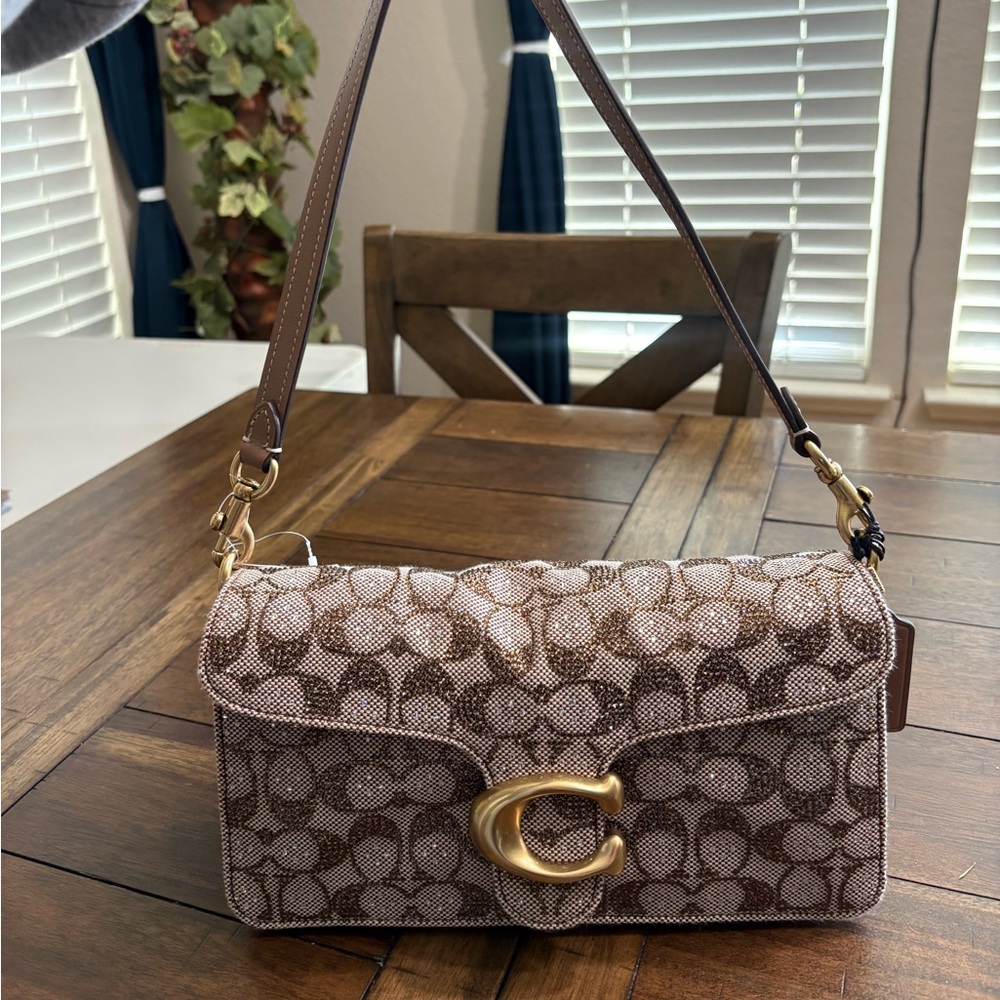 Coach Tabby 26 Medium Crystal Signature Jacquard Shoulder Bag